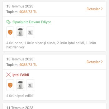 Trendyol Kiwi Ürünlerinde Sebepsiz İptal