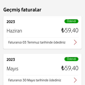 Vodafone Yanlış Fatura Bedeli Gösterme