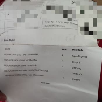 HIQ Nutrition Hiq Siparişim Eksik Ürünle Geldi