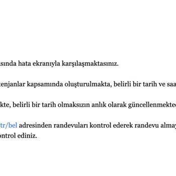 VFS Global VFS Randevu Oluşturamama