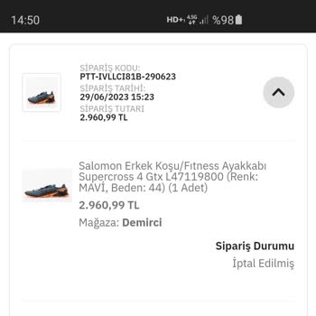Salomon Ayakkabı Siparişi 3 Hafta Sonra İptal Edilmesi