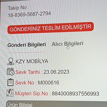 Kzy Mobilya Ürünümün Teslim Edilmemesi