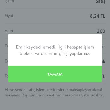 CepteTeb Hesabım Yatırım İşlemi Yapmıyor