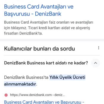 Denizbank Kredi Kartı Yıllık Üyelik Ücreti