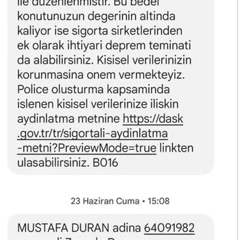 Eminevim 2023 DASK Ücretimi Hala İade Etmiyorsunuz