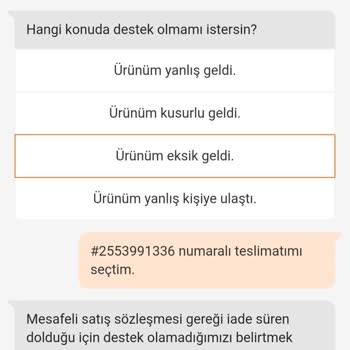 Trendyol Ürün Eksik Geldi Ve İade Süresi Geçtiği İçin Yardımcı Olamıyorlar