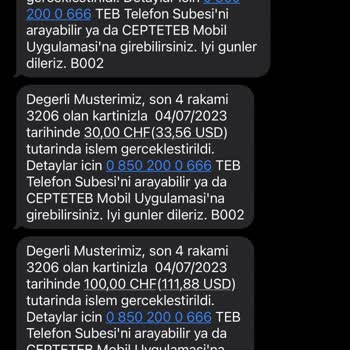TEB Kredi Kartımı Boşalttılar Benden Onaysız
