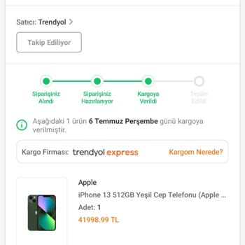 Trendyol Expressin Kaybetmiş Olduğu Kargom