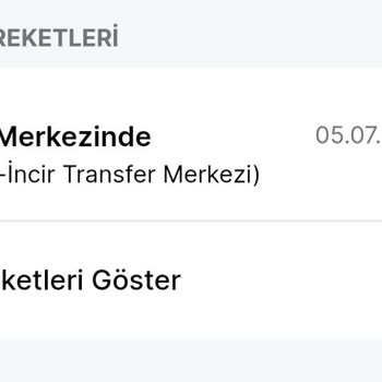Trendyol Express İzmir İncir Transfer Merkezinde Bekletilen Kargom.