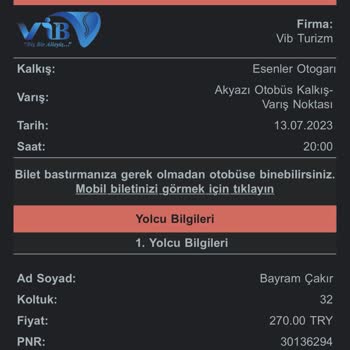 VİB Turizm Hizmetinden Memnun Kalmadım