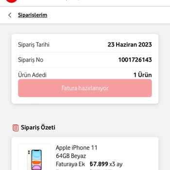 Vodafone Telefon Siparişi Ve Ödeme Sorunu
