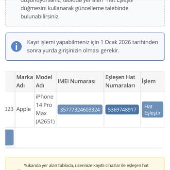 BTK (Bilgi Teknolojileri ve İletişim Kurumu) IMEI Ve Hat Eşleşmesi