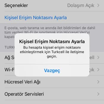 Kişisel Erişim Noktası Açılmıyor. Turkcell'e Danışın