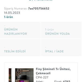 Vivense TV Ünitesi Geciken Teslimat