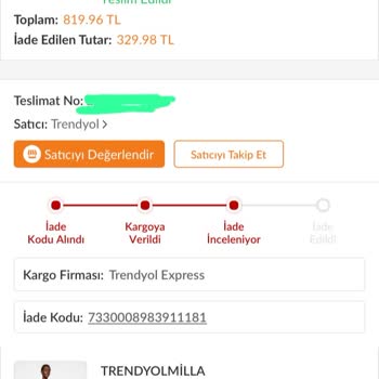 Trendyol Depo Çalışanı Ürünü 20/25 Gündür İnceliyor İademi Yapmıyor.