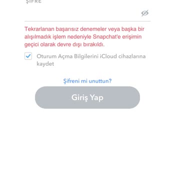 Snapchat Hesabım Belirsin Bir Şekilde Kapandı
