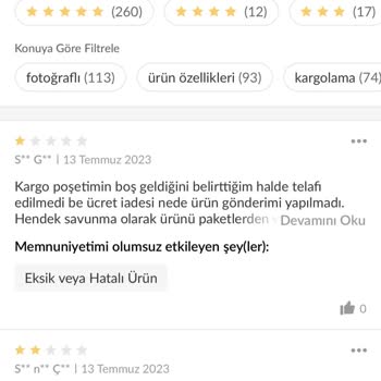 Art Kırtasiye Kargo Poşetinin Boş Gelmesi