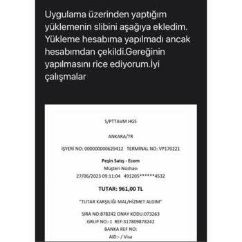 Epttavm HGS Bakiyem Yüklenmedi