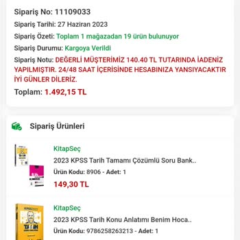 Kitap Seç Ücret İadesi Yapmıyor