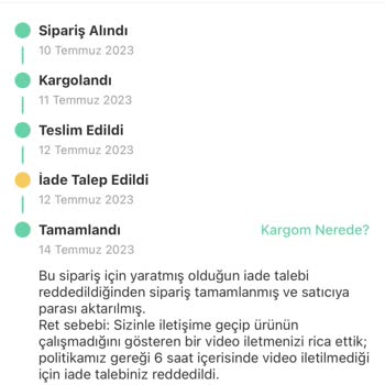 Dolap Müşteri Hizmetleri Yanlış Bilgi