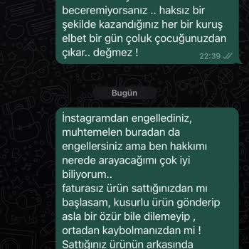 Dekorasyon.evde (Instagram) Ürün Memnuniyetsizliği Ve Satıcının Ürününe Sahip Çıkmaması