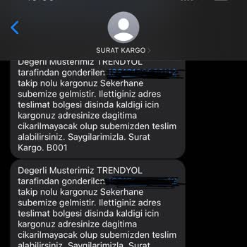Sürat Kargo Adrese Teslim Kargo Problemi