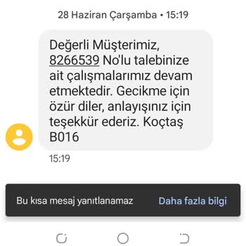 Koçtaş Hazır Mutfak Dolabı İade Çözümsüzlüğü
