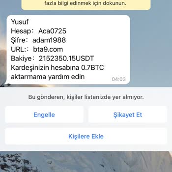 WhatsApp Yabancı Numaradan Gelen Mesaj