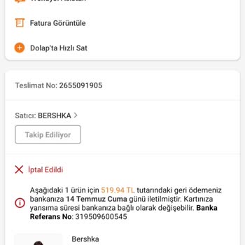 Bershka'nın Var Olmayan Ürünü Satması Ve Bir Ay Sonra İptal Etmesi!