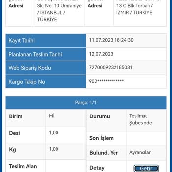 Sürat Kargo İzmir Ayrancılar Şube 3 Gündür Kargomu Teslim Etmiyor