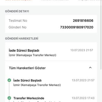 Trendyol Express 'te Olan Ürünüm Ulaşmadan İade Sürecine Girdi