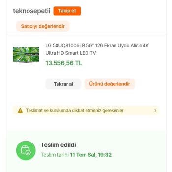 Horoz Lojistik Yüzünden Aldığım Televizyona Günlerdir Ulaşamıyorum.