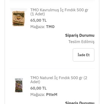 PttAVM Eksik Ürün 5 Parçadan 3 Ü Yok