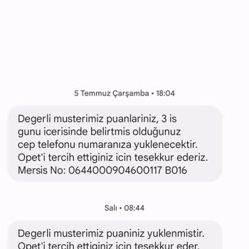 Opet Kampanyadan Kazandığım Puanları Yüklemedi