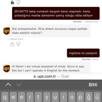 UPS Kargomu Teslim Edemiyor