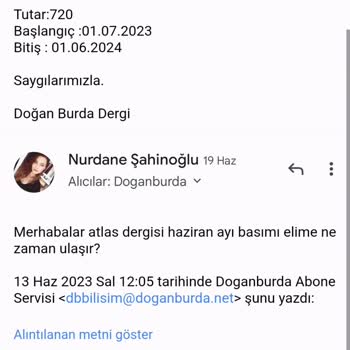 Doğan Burda Dergi Dergim Elime Ulaşmadı