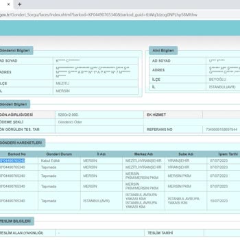 PTT Kargo Kargonun Dağıtılmaması, Mesajlara Ve Telefonlara Cevap Verilmemesi