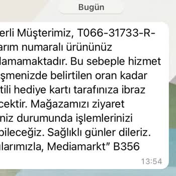 Media Markt Kaskolu Telefonu Onaramaz Raporu Verip Hediye Kartı Verdi