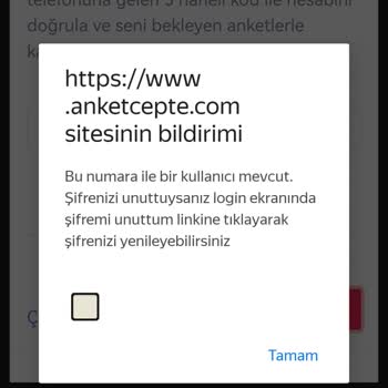 Anket Cepte Numarama Kod Göndermiyor