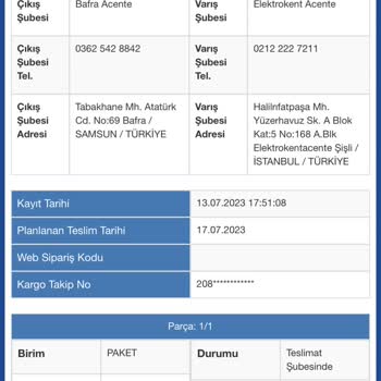 Sürat Kargo Teslimat Sorunu