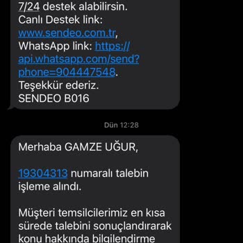 Sendeo Kolaymama.com'dan Siparişim Hakkında Sorun Yaşadım