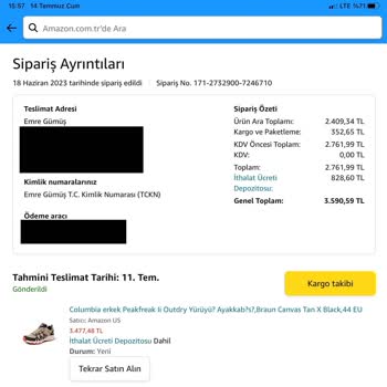 Aramex Kargo Sipariş Teslim Etmeme