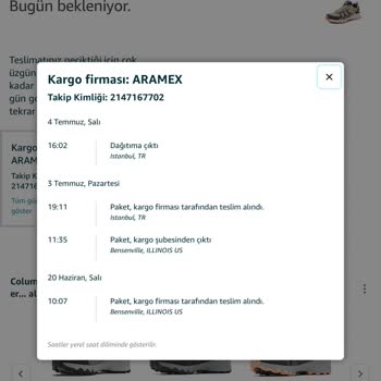 Aramex Kargo Sipariş Teslim Etmeme