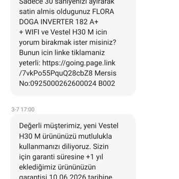 Vestel Hediye Ürünün Verilmemesi
