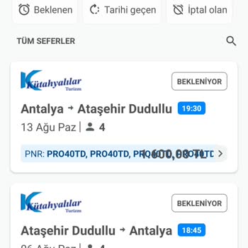 Kütahyalılar Turizm Satın Aldığım Otobüs Biletimi Fiyatı Çıktı Diye İptal Ettiler