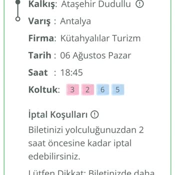 Kütahyalılar Turizm Satın Aldığım Otobüs Biletimi Fiyatı Çıktı Diye İptal Ettiler