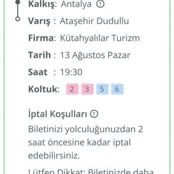 Kütahyalılar Turizm Satın Aldığım Otobüs Biletimi Fiyatı Çıktı Diye İptal Ettiler