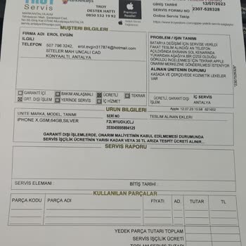 Apple Servisi Bataryayı Değiştirdi Sağlam Ekrana Zarar Verdi