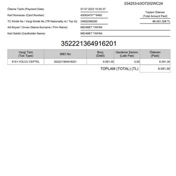 BTK (Bilgi Teknolojileri ve İletişim Kurumu) IMEI Ödemesi Yaptığım Halde Gözükmüyor.