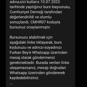 Cumhuriyet Derneği Burs Başvurusu Yalanı